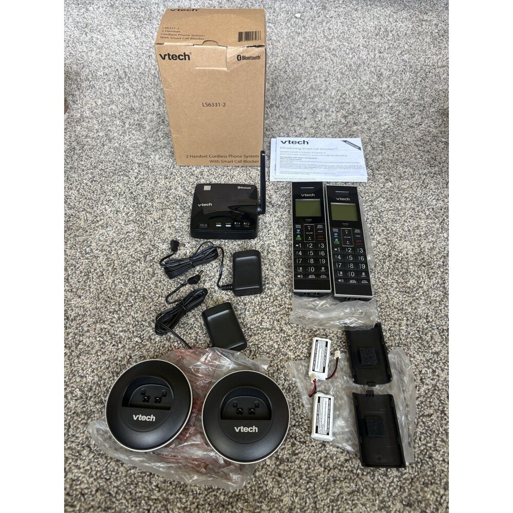 VTech LS6331-2 Cordless Phone 2 Handset Bluetooth Connect Smart Call Blocker